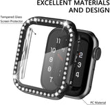 Apple Watch Diamond Tempered Glass protector 45mm - BLACK