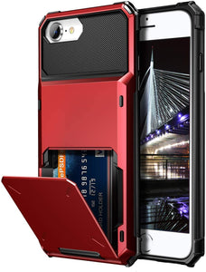 iPhone 7/8 Credit Card Hyrbid case -Red