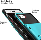 iPhone 7/8 SE (2021) Credit Card Hyrbid case -Blue