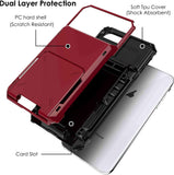 iPhone 7/8 Plus Credit Card Hyrbid case - Red