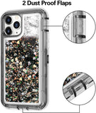 iPhone 11 Pro Case for Women Girls Glitter Cute Shockproof Protective Heavy Duty Clear Case with Sparkle Quicksand Hard Bumper Soft TPU Cover for iPhone 11 Pro,5.8 Inches,Black