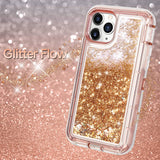 iPhone 11 Pro Case for Women Girls Glitter Cute Shockproof Protective Heavy Duty Clear Case with Sparkle Quicksand Hard Bumper Soft TPU Cover for iPhone 11 Pro,5.8 Inches,RoseGold
