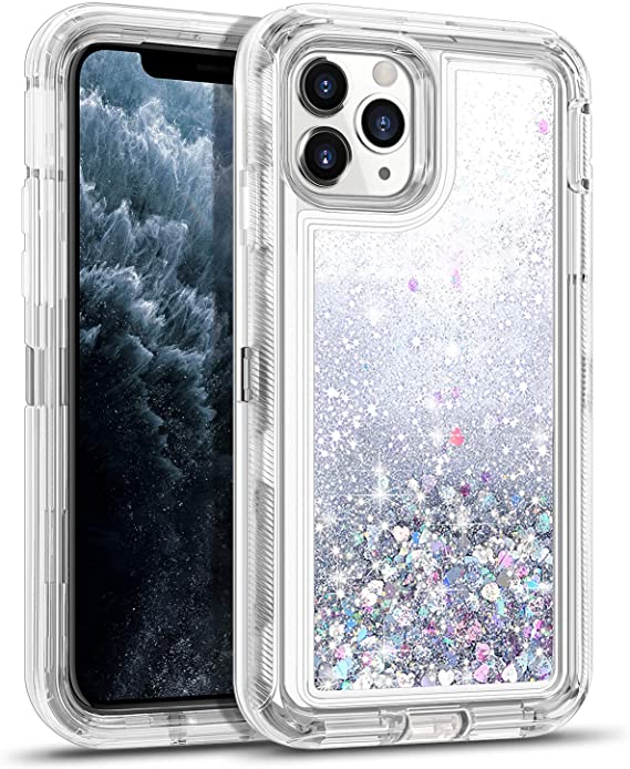 Phone Case Glitter iPhone 11 Pro Max- Silver