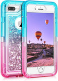 Phone Case Glitter iPhone 7/8 Plus Case - Aqua Pink