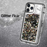 iPhone 11 Pro Case for Women Girls Glitter Cute Shockproof Protective Heavy Duty Clear Case with Sparkle Quicksand Hard Bumper Soft TPU Cover for iPhone 11 Pro,5.8 Inches,Black