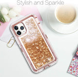 iPhone 11 Pro Max Case for Women Girls Glitter Cute Shockproof Protective Heavy Duty Clear Sparkle Quicksand Hard Bumper Soft TPU Cover for iPhone 11 Pro Max,6.5 Inches,RoseGold