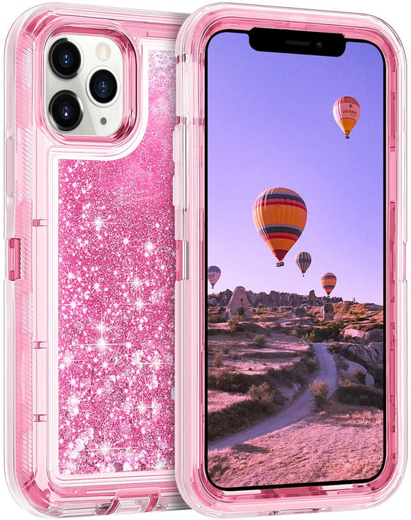iPhone 11 Pro MAX Cases Protective Glitter Case for Women Girls Cute Bling Sparkle Heavy Duty Hard Shell Shockproof TPU Case for 2019 Release 6.5 Inches iPhone 11 Pro MAX, Pink