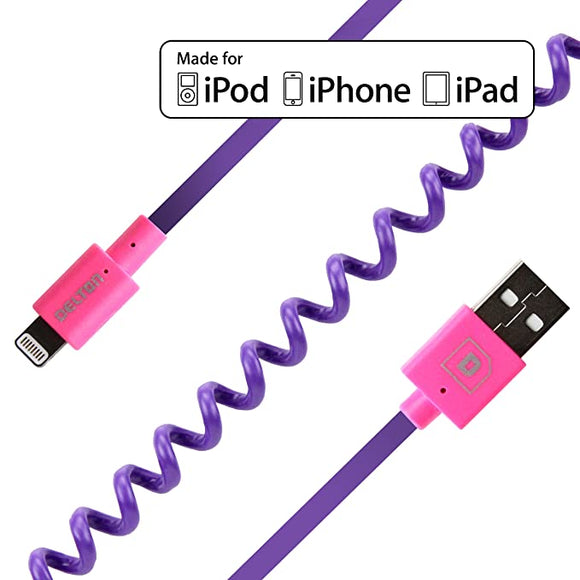 Delton LUX Flex Lightning to USB Sync and Charge Data Cable Pink 6 Ft