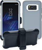 Samsung Galaxy S8 | Holster Case Series | Military Grade Protection with Carrying Belt Clip | Protective Drop-proof Shock-proof | Grey/White