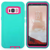 Galaxy S8 case,Vodico Heavy Duty High Impact Scratch Resistant Hard Plastic+Soft Silicon Rubber Tough Armor Defender Protective Case Cover with Belt Clip Holster For Smasung Galaxy S8 (Teal Rose)
