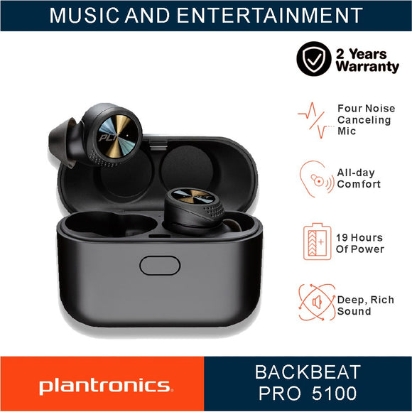 Plantronics - BackBeat PRO 5100 True Wireless In-Ear Headphones - Black