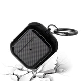 AirPods Pro Carbon Fiber Design Hybrid With Metal Hook Case Cover - Black