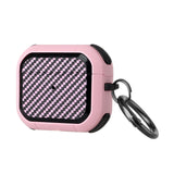 AirPods Pro Carbon Fiber Design Hybrid With Metal Hook Case Cover - Light Pink