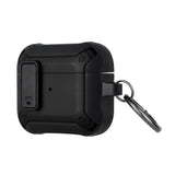 For Airpods Pro Switch Closure Premium Ultra ShockProof Hybrid With Metal Hook Case Cover - Black+Black