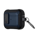 For AirPods 3 Switch Closure Premium Ultra ShockProof Hybrid With Metal Hook Case Cover - Black+Blue