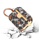 For AirPods 1/2 Leopard Design Bling Glitter Diamond Case Cover - Rose Gold