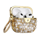 For AirPods 1/2 Pearl Diamond Glitter Hybrid Case Cover - Gold