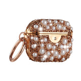 For AirPods 1/2 Pearl Diamond Glitter Hybrid Case Cover - Rose Gold