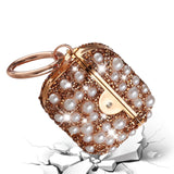 For AirPods 1/2 Pearl Diamond Glitter Hybrid Case Cover - Rose Gold