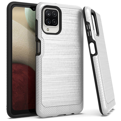 Samsung A12 Brushed Case 3 Silver