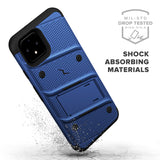 ZIZO BOLT GOOGLE PIXEL 4 CASE - BUILT-IN KICKSTAND BELT HOLSTER AND TEMPERED GLASS SCREEN PROTECTOR - BLUE/BLACK