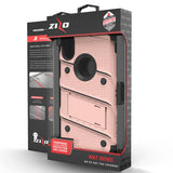 Zizo BOLT Series for iPhone XS/X with Built In Kickstand Holster and Screen Protector Rose Gold