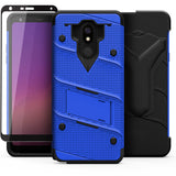 LG STYLO 5 - BOLT CASE WITH BUILT IN KICKSTAND HOLSTER AND FULL GLASS SCREEN PROTECTOR