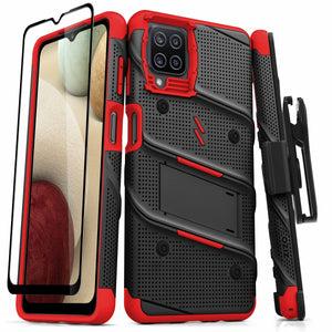ZIZO BOLT Series Galaxy A12 Case - Black & Red