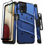 ZIZO BOLT SERIES SAMSUNG GALAXY A12 CASE WITH TEMPERED GLASS - BLUE & BLACK