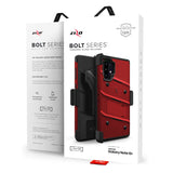 ZIZO BOLT Samsung Galaxy Note 10 Plus Case - Built-In Kickstand Belt Holster Lanyard - Red/black
