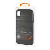Reiko iPhone XS Max Slim Armor Hybrid Case With Card Holder In Black