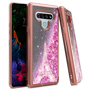 LG Stylo 6 CHROME Glitter Motion Paris Tower R. GOLD