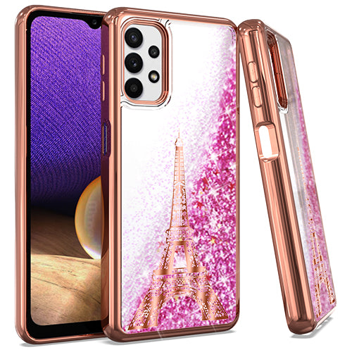 Samsung A32 5G CHROME Glitter Motion Paris Tower ROSE GOLD