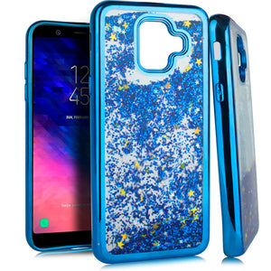 Samsung A6 CHROME Glitter Motion Case Blue