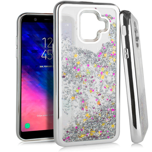 Samsung A6 CHROME Glitter Motion Case Silver