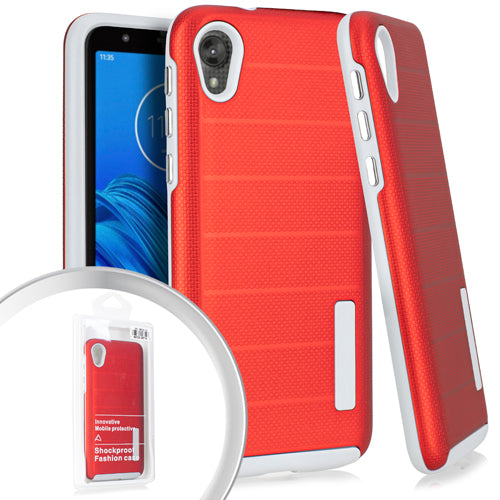 PKG Motorola Moto E6 Delux Brushed Case Red