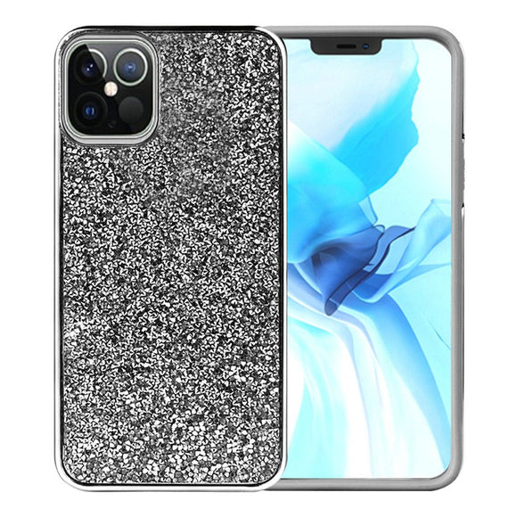 For iPhone 13 Pro Deluxe Glitter Diamond Case Cover - Black