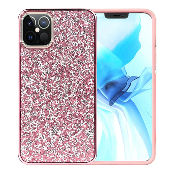 For iPhone 13 Pro Max Deluxe Glitter Diamond Case Cover - Pink