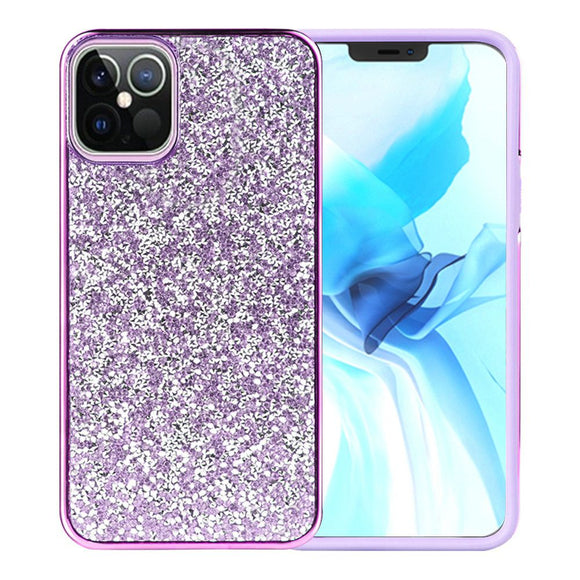 For iPhone 13 Pro Max Deluxe Glitter Diamond Case Cover - Purple