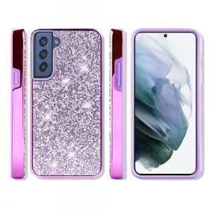Samsung Galaxy S22 Deluxe Diamond Bling Glitter Case Cover - Purple