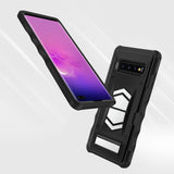 FOR SAMSUNG GALAXY S10 PLUS - ZIZO ELECTRO SERIES CASE WITH CARD SLOT BUILT IN MAGNET AIR VENT MAGNETIC HOLDER -BLACK&BLACK