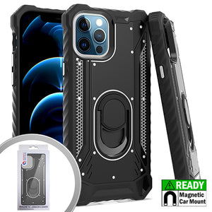 PKG iPhone 12 Pro MAX 6.7 Metal Jacket Ring Stand Black