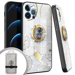 PKG iPhone 12 Pro MAX 6.7 Bling Ring Case TIME White
