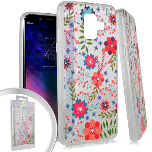 PKG Samsung A6 Flower Spot Diamond Multi Color Daisies