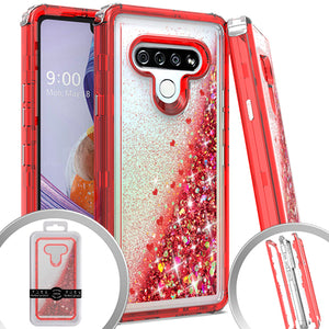 PKG 3 IN 1 LG Stylo 6 Glitter Motion Red