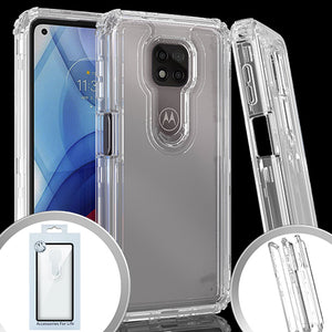 PKG 3 IN 1 Motorola Moto G Power 2021 Transparent Case Clear