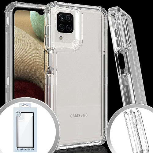 PKG 3 IN 1 Samsung A12 Transparent Case Clear