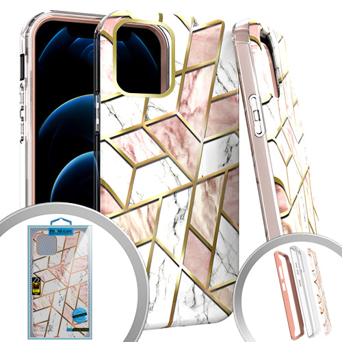 PKG 3 IN 1 iPhone 12 Pro MAX 6.7 MARBLE Pink