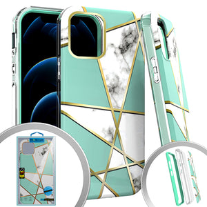 PKG 3 IN 1 iPhone 12/ 12 PRO 6.1 MARBLE Teal