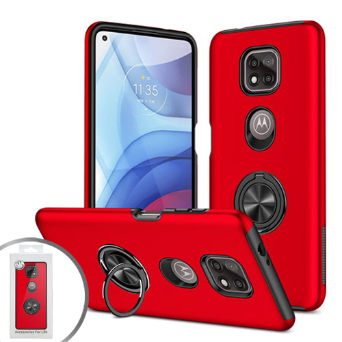 PKG Motorola Moto G Power 2021 Magnet Ring Stand 6 Red